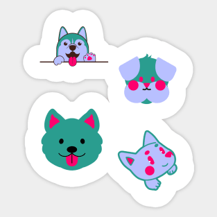 cute lovely dogs staring at you to move your U... for excited pet lover only Sticker